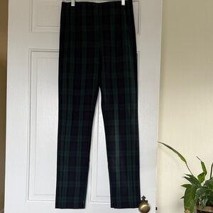 Ann Taylor Plaid Pants in Blue, Black and Green Tartan Print